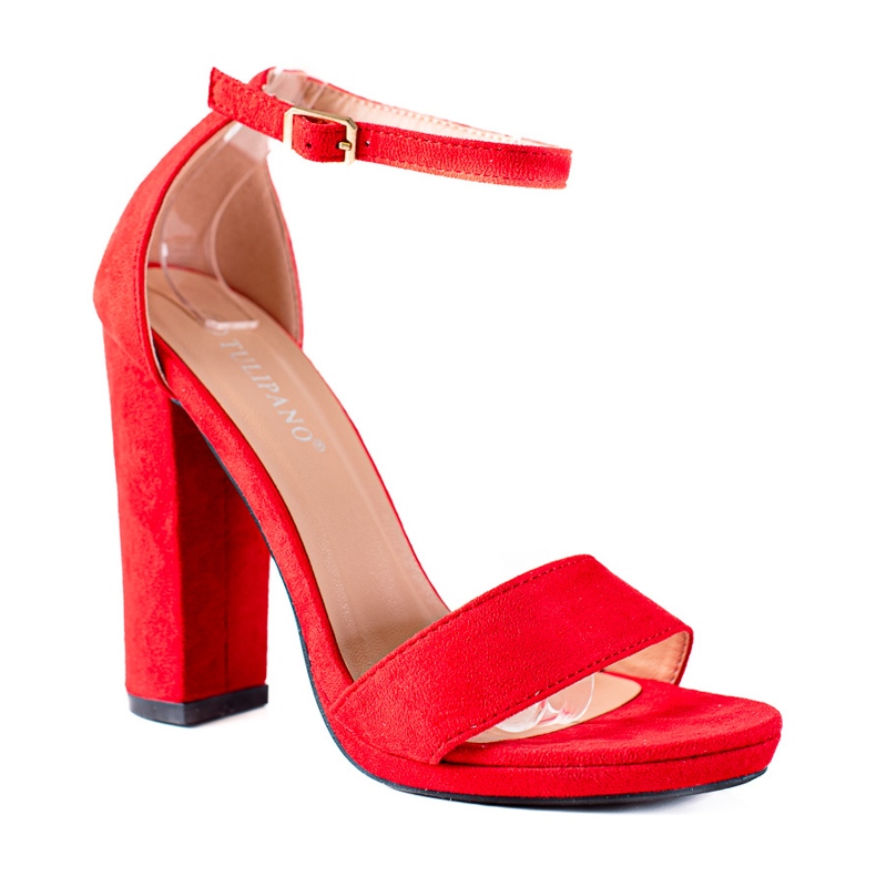 SHELOVET Visoke sandale na traci crvena