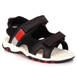 Crne American Club sandale za dječake na čičak crno