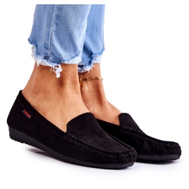 PH1 Ženske antilop crne mokasinke na klin La Cava crno