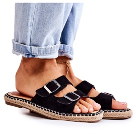 PG1 Klasične ženske papuče od antilopa Black Casilda crno