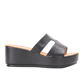 Crne papuče na platformi Duffel crna