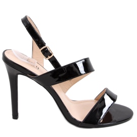 Sandale na visoku petu Amanda Black crna