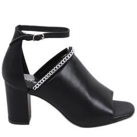 Mary Black sandale na visoku petu crna