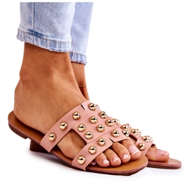 PG1 Ženske klasične papuče s ornamentima Pink Scotlyn ružičasta