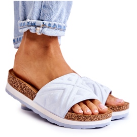 PG1 Ženske antilop papuče na masivnoj plavoj Heritta platformi plava