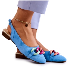 Lewski Shoes Suede balerinke s lančićem Lewski cipele 3125 plave plava višebojan