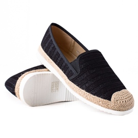 SHELOVET Slip-on espadrile crna