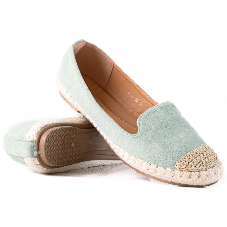 SHELOVET Espadrile od antilopa zelena