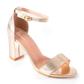 SHELOVET Zlatne sandale na šanku zlatni
