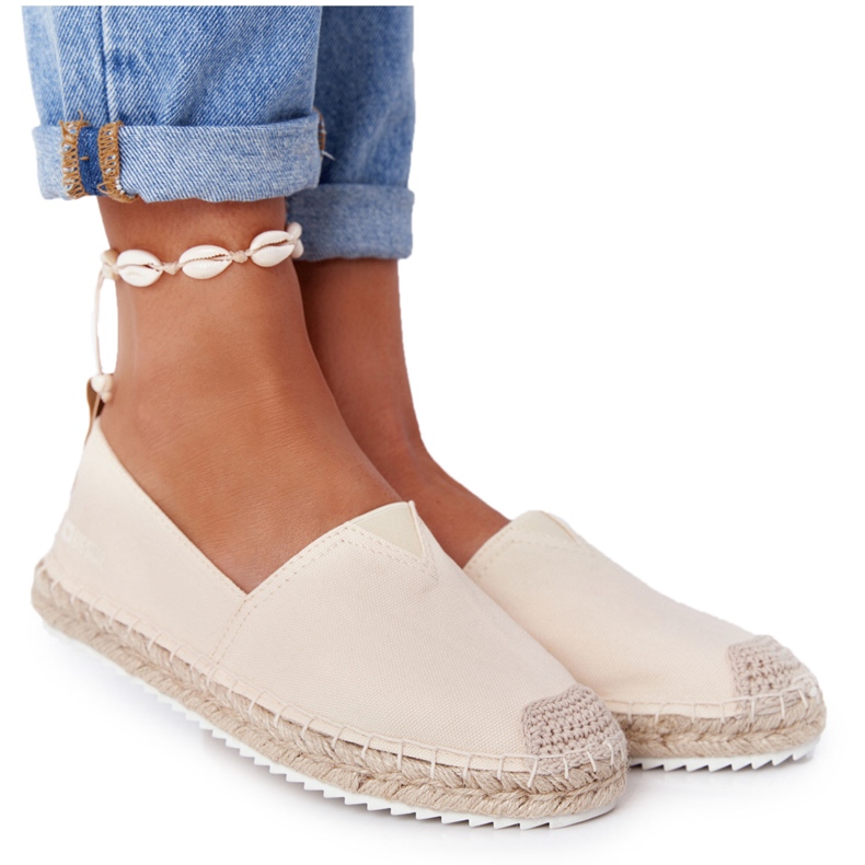 Espadrile na pletenom potplatu Big Star HH274501 Bež