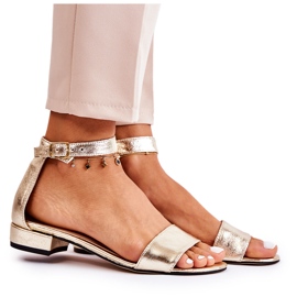 PA2 Ženske zlatne Shanley kožne sandale zlatni