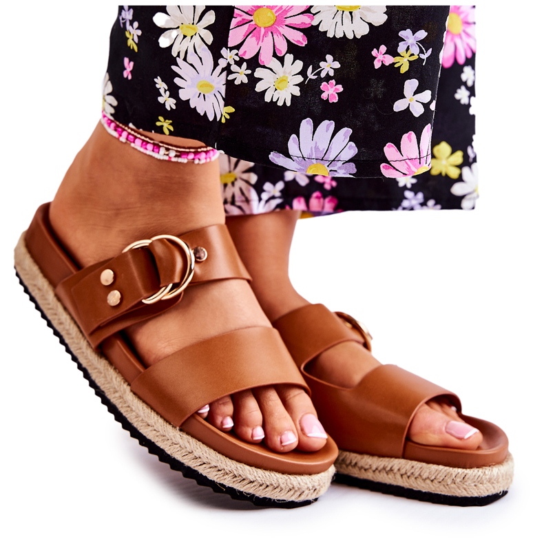 FB1 Modne ženske bež Penelope papuče smeđa