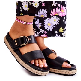 FB1 Modne ženske crne Penelope papuče crna