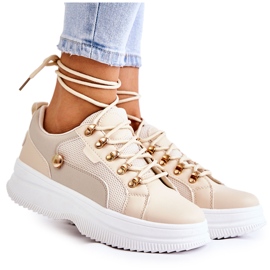 PG1 Ženske sportske kožne cipele bež Salmira