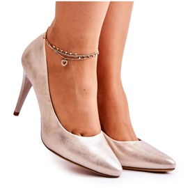 Sergio Leone Klasične kožne štikle magično protrljane zlatom zlatni