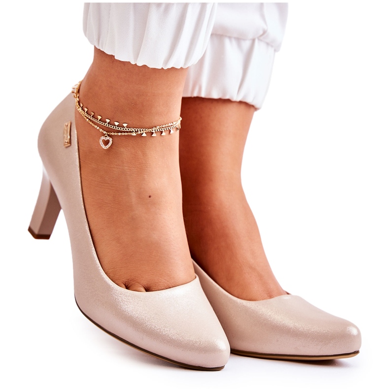 Ženske pumpe Sergio Leone Gold Shiny Orsola zlatna