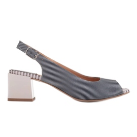 Marco Shoes Udobne ženske sandale sa zanimljivom kožom plava