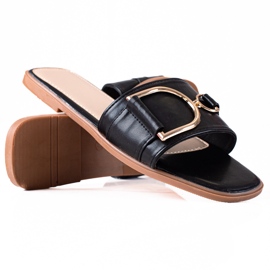 SHELOVET Elegantne papuče crna