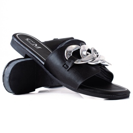 SHELOVET Papuče s lancem crna