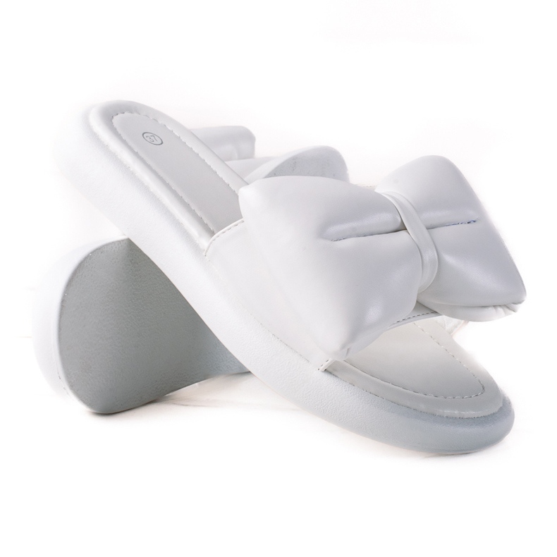 SHELOVET Papuče s mašnom bijela