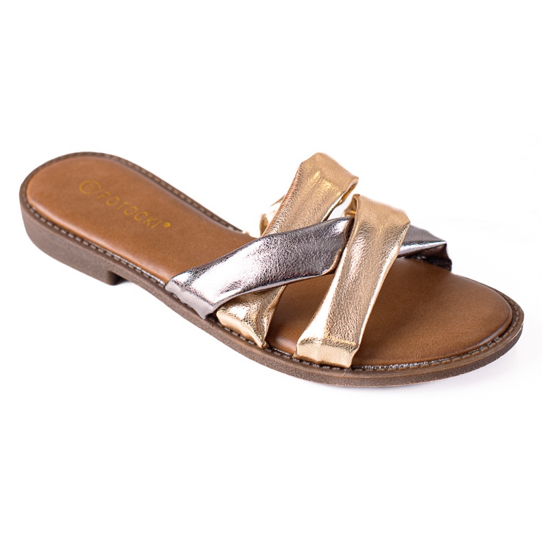 W. Potocki Ženske papuče Potocki zlatna