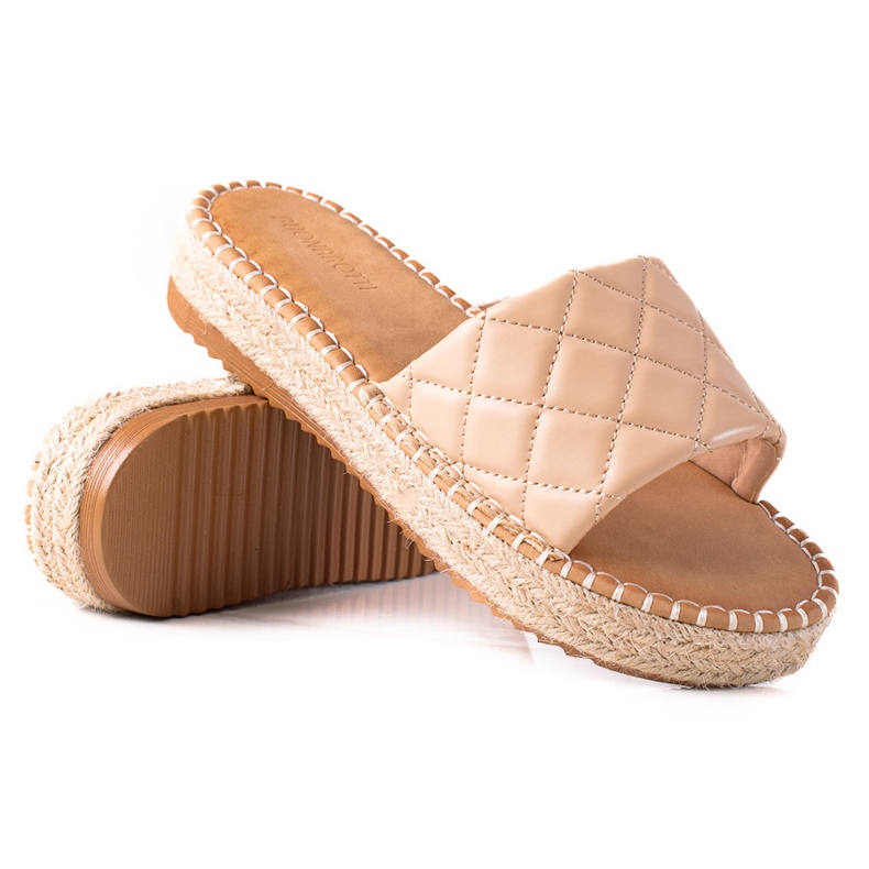 SHELOVET Papuče na platformi smeđa