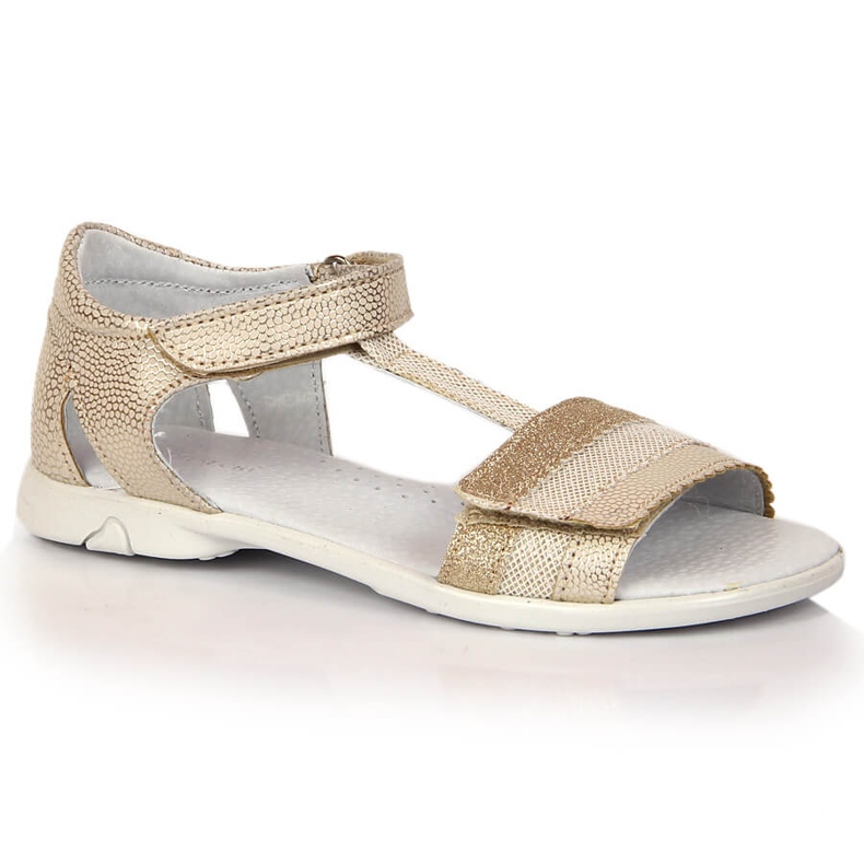 Sandale za djevojčice sa zlatnim čičkom Kornecki 6705 zlatna