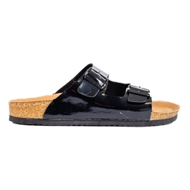 W. Potocki Lakirane papuče Potocki crna