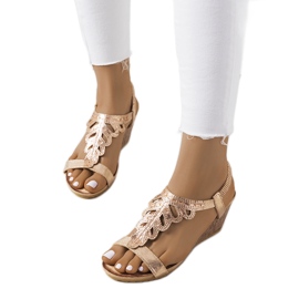 Golden Parel sandale na klin zlatni