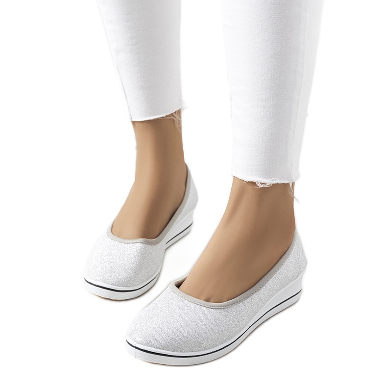 Srebrne tenisice na klin Friis srebro