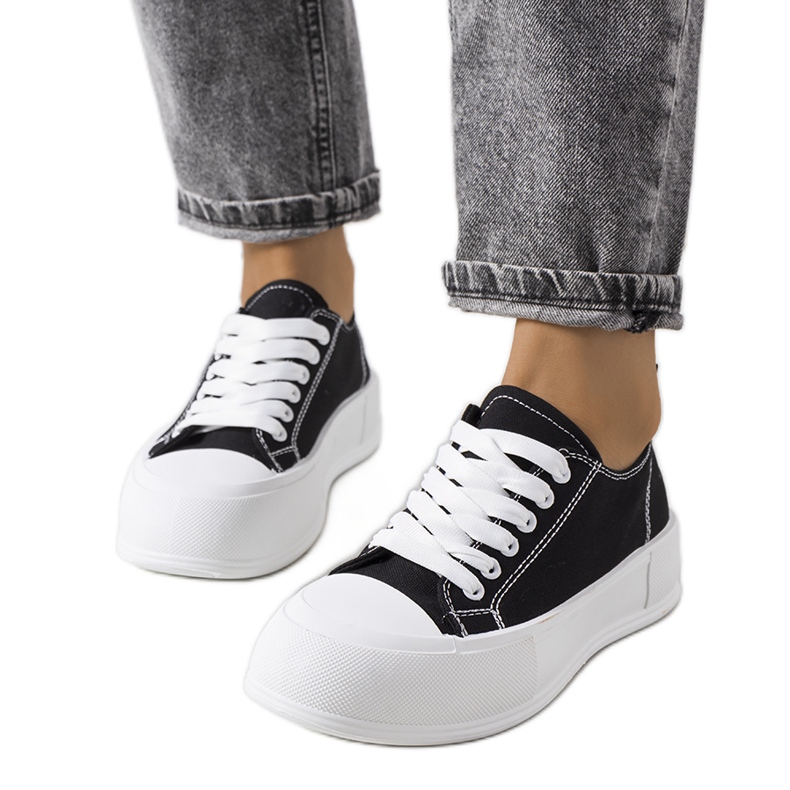 Crne tenisice na platformi Louisal crno