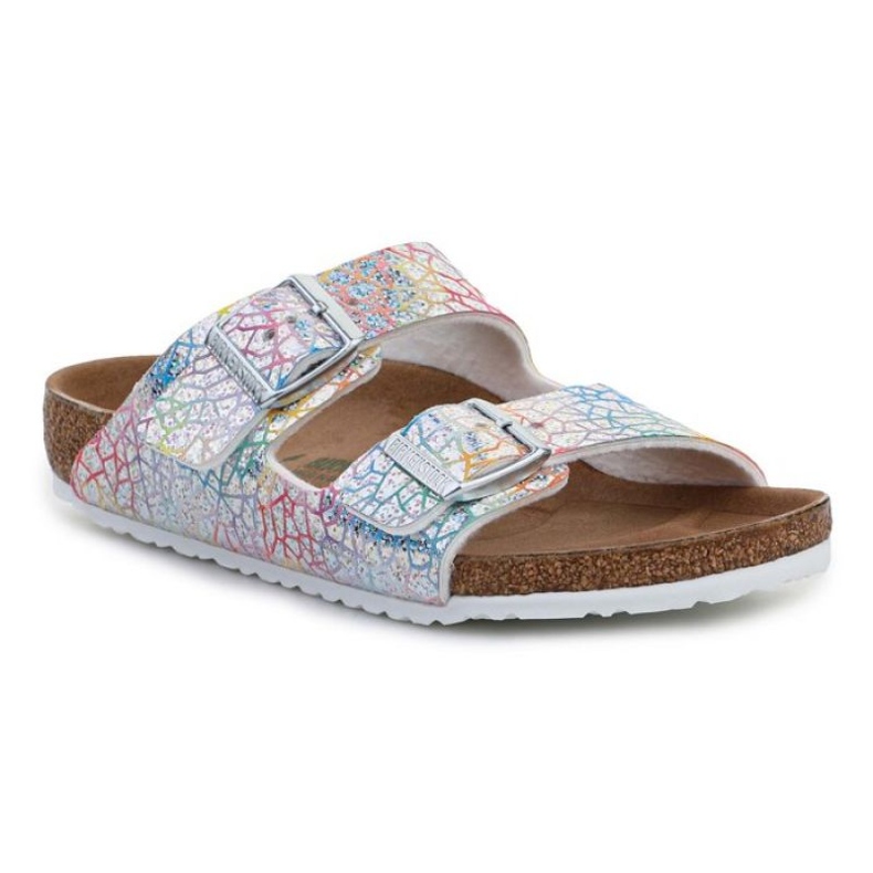 Birkenstock Arizona dječje kričave srebrne japanke s hologramom 1022173 raznobojna