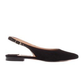 Marco Shoes Crne sandale od prirodnog antilopa crna