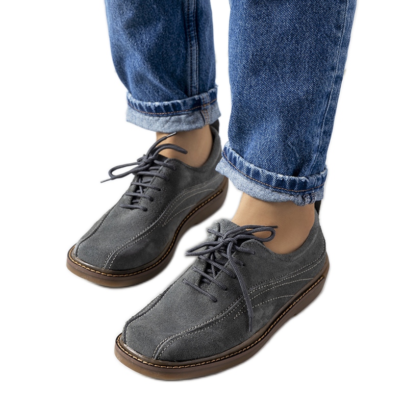 Sive kožne ženske cipele iz Morten siva