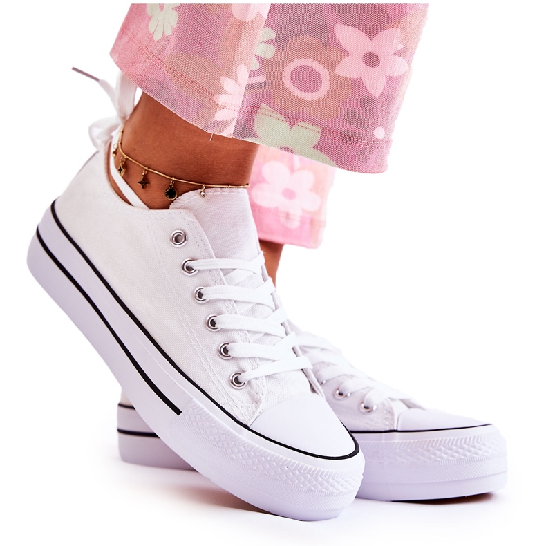 FS3 Ženske klasične tenisice na platformu bijele Conelle bijela