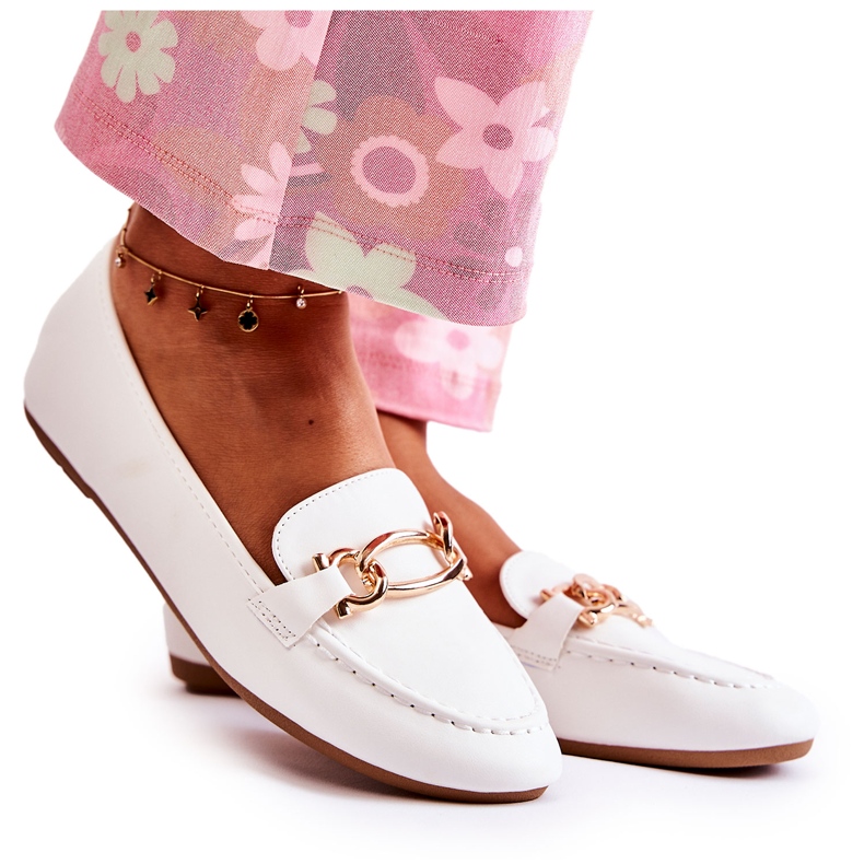 PG1 Mokasine s bijelim Millario ukrasom bijela