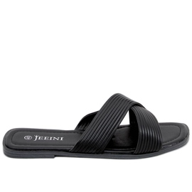 Fuzzy crne ženske papuče crna