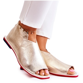 Nicole Kožne sandale na klizačima od zlatnog klora zlatni