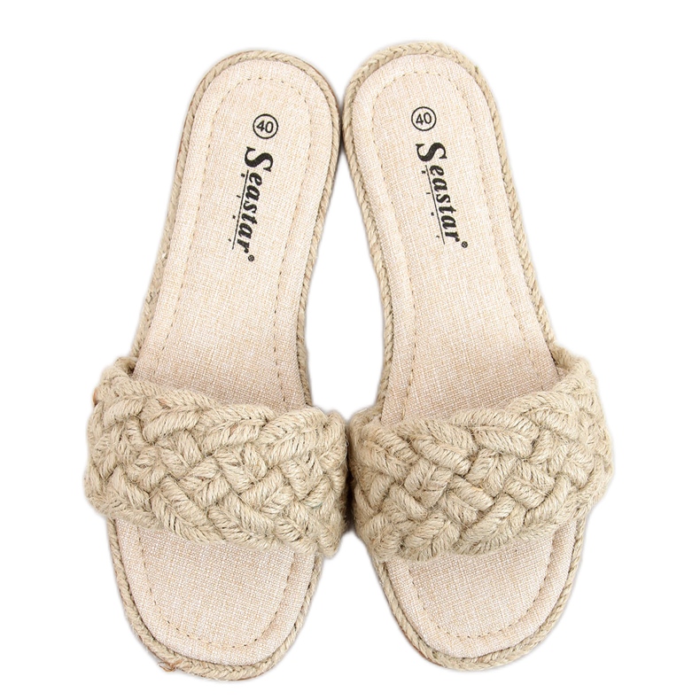 Erika Beige ženske nanizane papuče bež