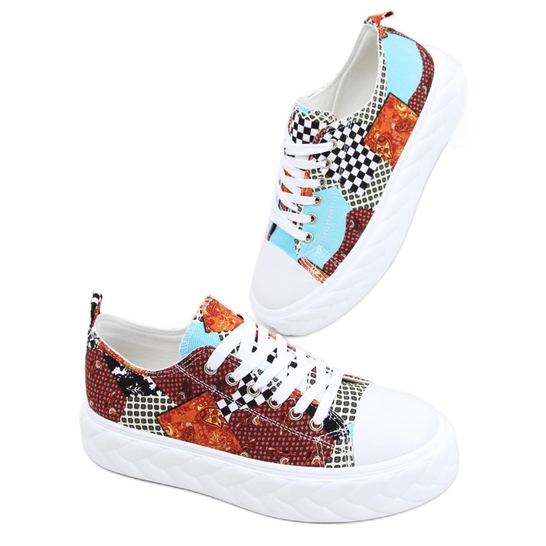 Madi Red Jacquard Weave tenisice s visokim potplatom raznobojna