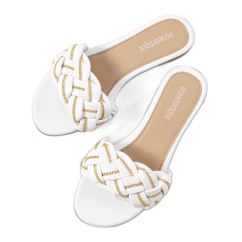 BM Bijele elegantne papuče Correra bijela