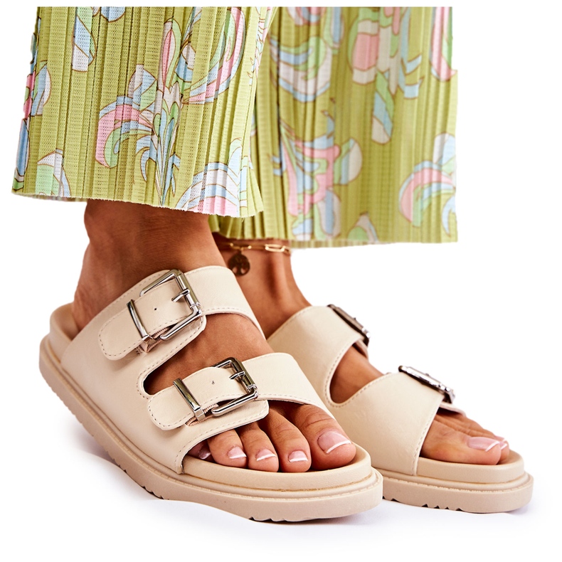 PJ1 Klasični ženski bež natikači Weston