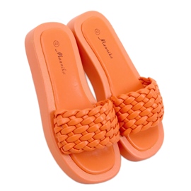 BM Papuče s visokim potplatom s pletenim Elida Orange prugama narančasta