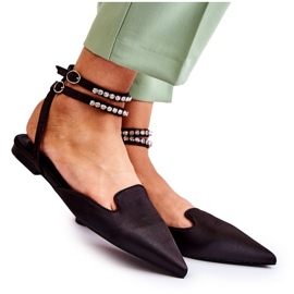 WS1 Crne ženske sandale Amisha sa Spitz prstima crna