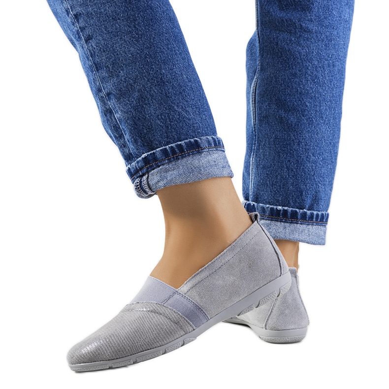 Sive Boirs kožne tenisice siva