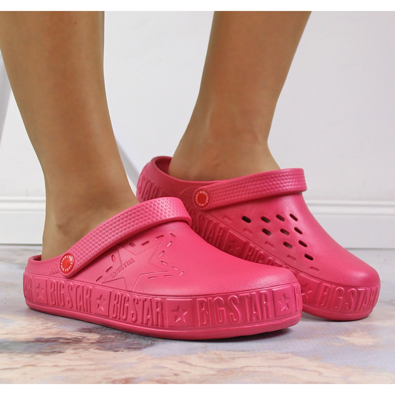 Ženske roze papuče kroks pink Big Star II275007 ružičasta