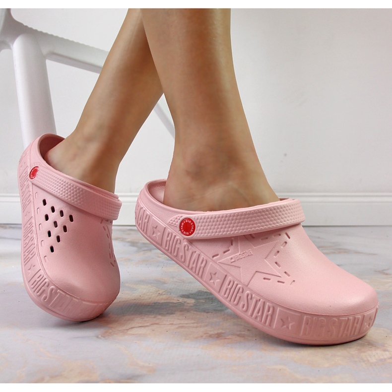 Ženske roze papuče kroks pink Big Star II275008 ružičasta