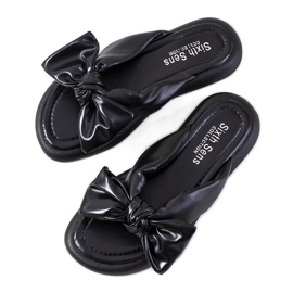 Crne papuče s Roio mašnom crna