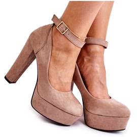 WS1 Cipele od brušene kože na Gottie platformi bež boje