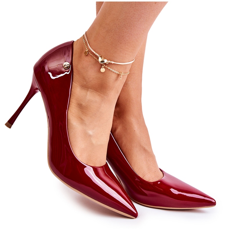 Vinceza Klasične lakirane crvene Lerisa štikle crvena